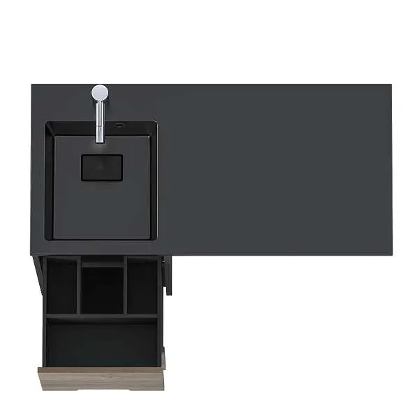 Тумба Maid 38Н(100) (380х890х475) 2я антрацит/орех лучистый европейский