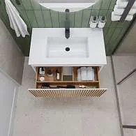 Тумба под раковину Row 100П (1000х400х450) 1я белый/дуб