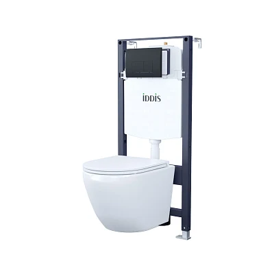 Комплект 3в1 IDDIS: подвесной унитаз, инсталляция и клавиша смыва BASB020i73