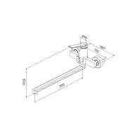 Смеситель для ванны IDDIS Parker с длинным изливом PARSB02i10WA