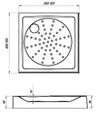 Поддон ИРИДА/IRYDA 800х800 квадрат