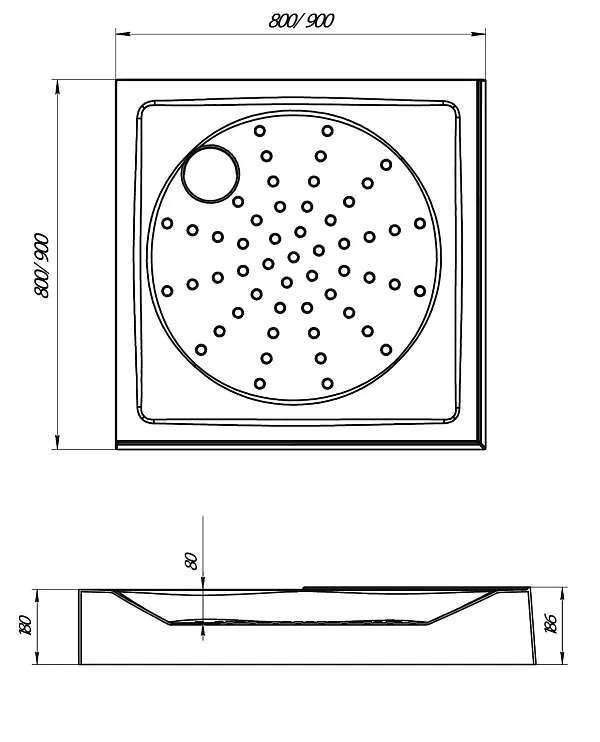 Поддон ИРИДА/IRYDA 800х800 квадрат