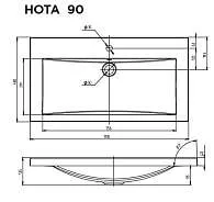 Раковина "Нота New Polytitan 90"