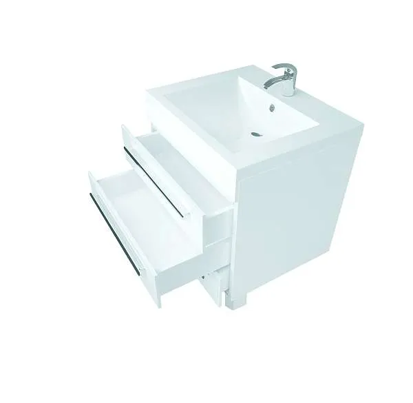 Тумба под раковину Соната 75Н 3в.я. белый глянец