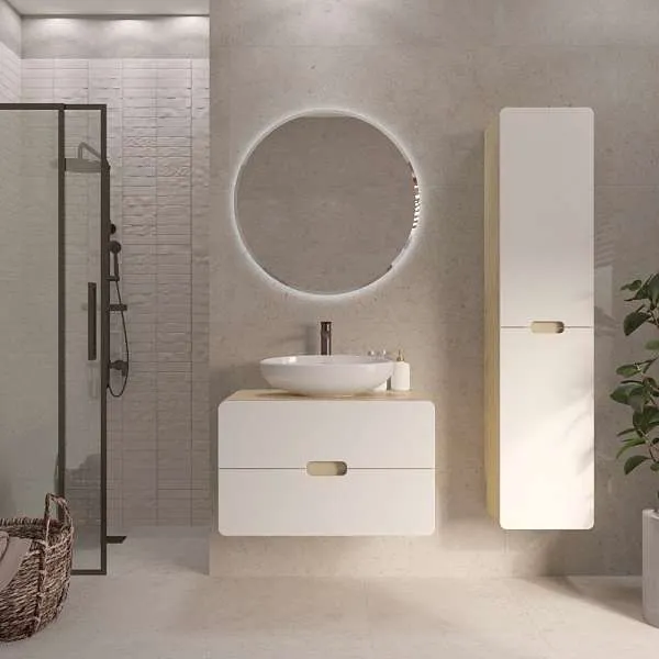 Пенал Vortex 1700х350х300П 2д орех лучистый солнечный/супермат айс