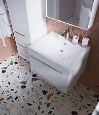 Тумба под раковину Соната 58П 2в.я. белый глянец