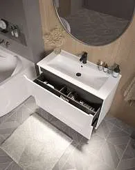 Тумба под раковину КОДА/Coda 65Н (650х887х471) 2я перламутр белый