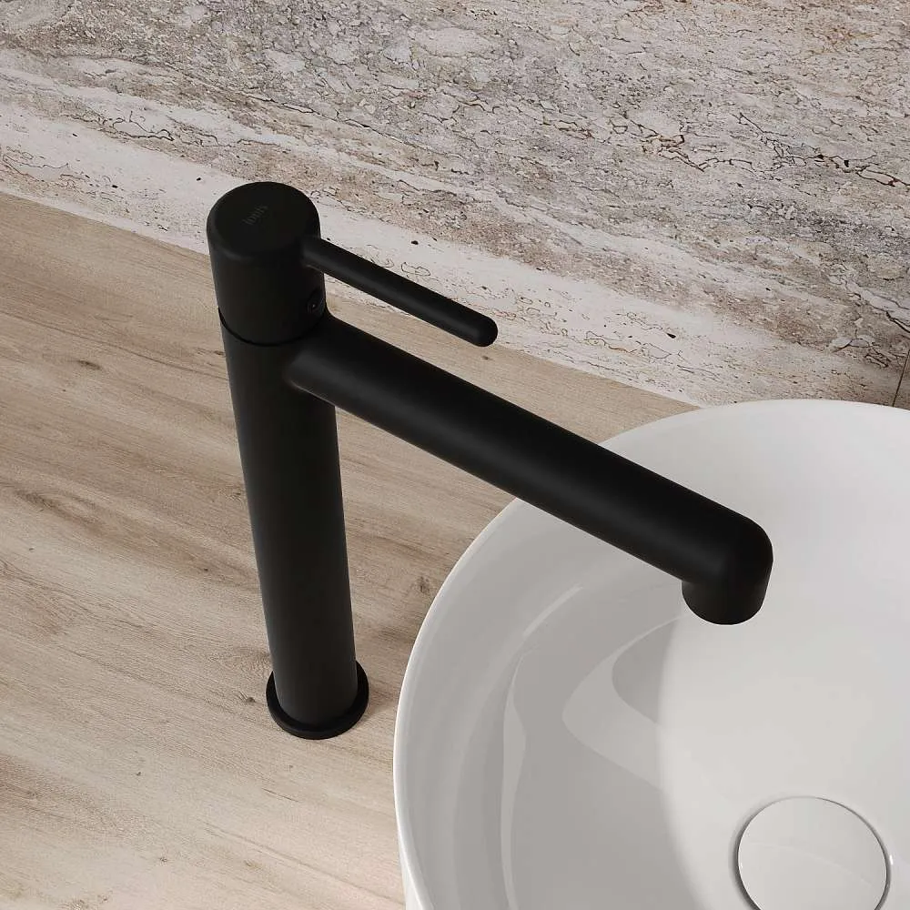 Cмеситель для раковины IDDIS Эйгер высокий черный матовый AIGBL01i01