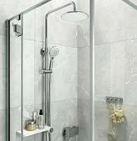 Душевой гарнитур с верхней лейкой IDDIS Ray кнопка белый/хром RAYSW3Fi76