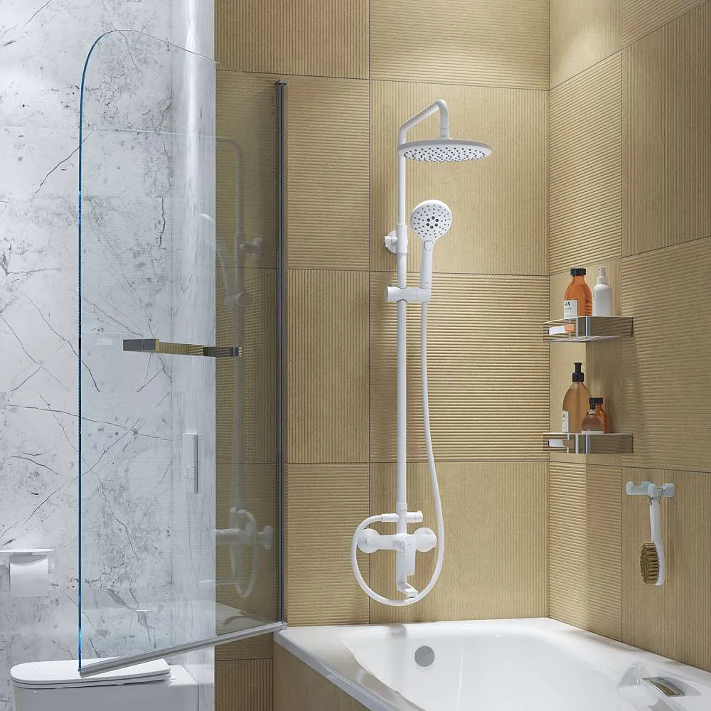 Душевая система IDDIS Рэй с изливом белый матовый RAYWT3Fi06