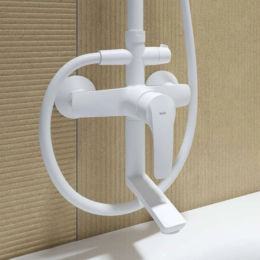 Душевая система IDDIS Рэй с изливом белый матовый RAYWT3Fi06