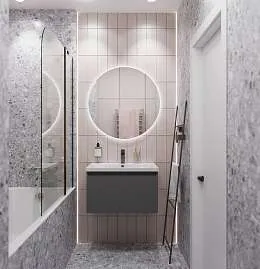 Тумба под раковину БЛОК МИНИ/Aris mini 60П (590х400х447) 1я антрацит/монолит дарк