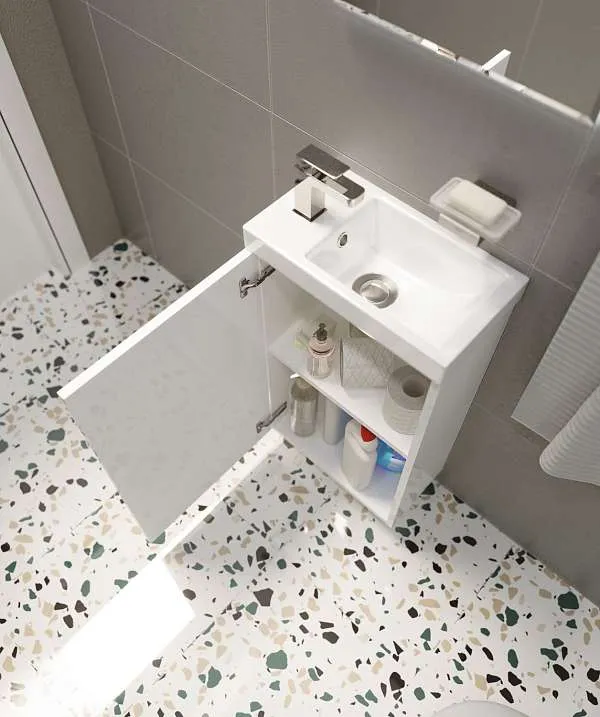 Тумба под раковину Ноктюрн 40П 1д мдф белый глянец