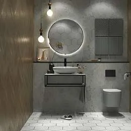 Столешница из керамогранита ЛОФТ/LOFT 80, светло-серый МА01 Nat