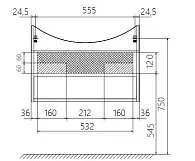 Тумба под раковину Вита 65П 1в.я. белый глянец, МДФ