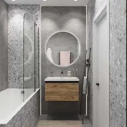 Тумба под раковину БЛОК МИНИ/Aris mini 70П (685х400х447) 1я антрацит/дуб крафт золотой