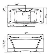 Ванна акриловая Aima DOLCE VITA 180x80