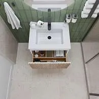 Тумба под раковину Row 60П (600х400х453) 1я белый/дуб