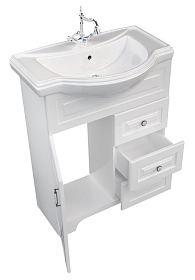Тумба под раковину ПРОВАНС 65Н 3в.я. 1д. белый глянец