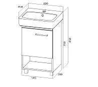 Тумба под раковину ТЕРА/Tera 60Н 1д. дуб сонома