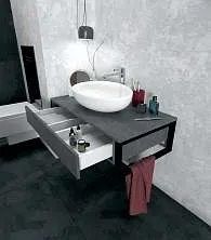 Тумба со столешницей GRUNGE LOFT 100П 1в.я Бетон темно-серый