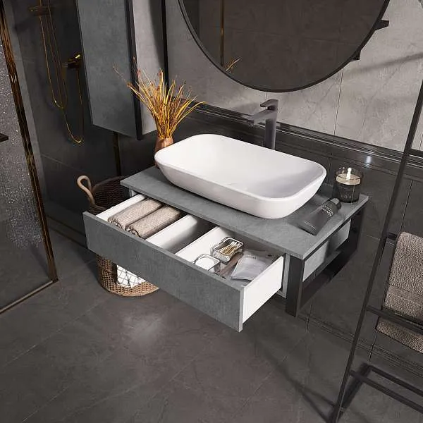 Тумба ГРАНЖ ЛОФТ/GRUNGE LOFT 80П 1в.я бетон лофт