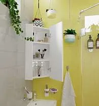 Зеркало-шкаф угловой Penta 43П 1д. белый глянец