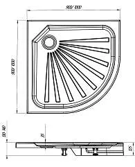 Поддон ТОНДО/TONDO 900х900 сектор