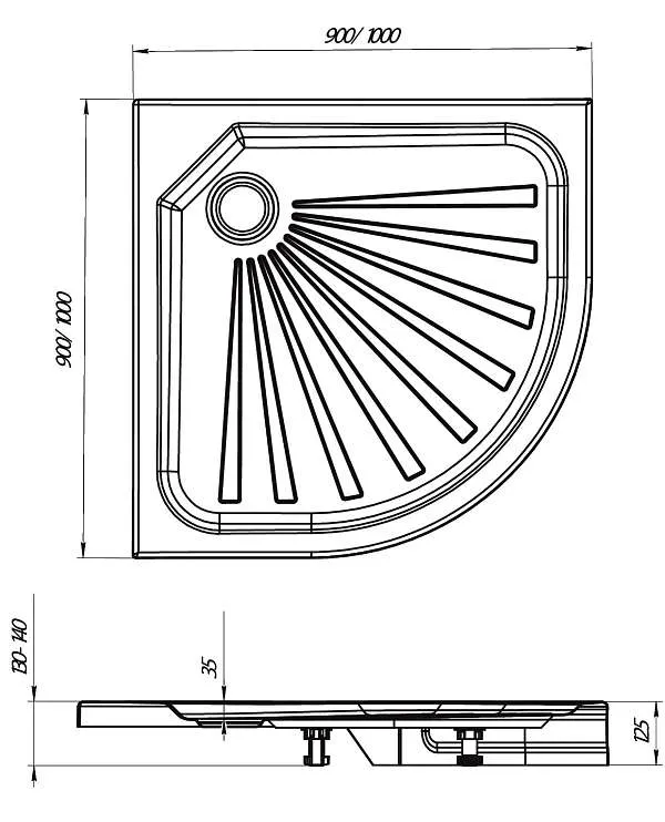 Поддон ТОНДО/TONDO 900х900 сектор