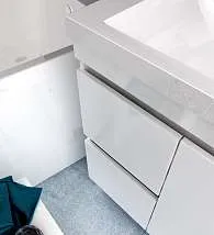 Тумба под раковину Cube 100Н 2д 2я б/к Белый глянец