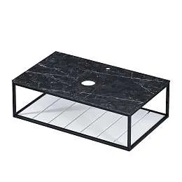 Тумба открытая ШЕРЛ/Sync 70 черный/белый, лофт