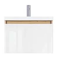 Тумба Aris mini 60П (600х440х450) 1я дуб вотан/белый глянец раковина