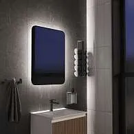 Зеркало Shape Soft (700х900х30) прямоугольник черный К01 LED датчик