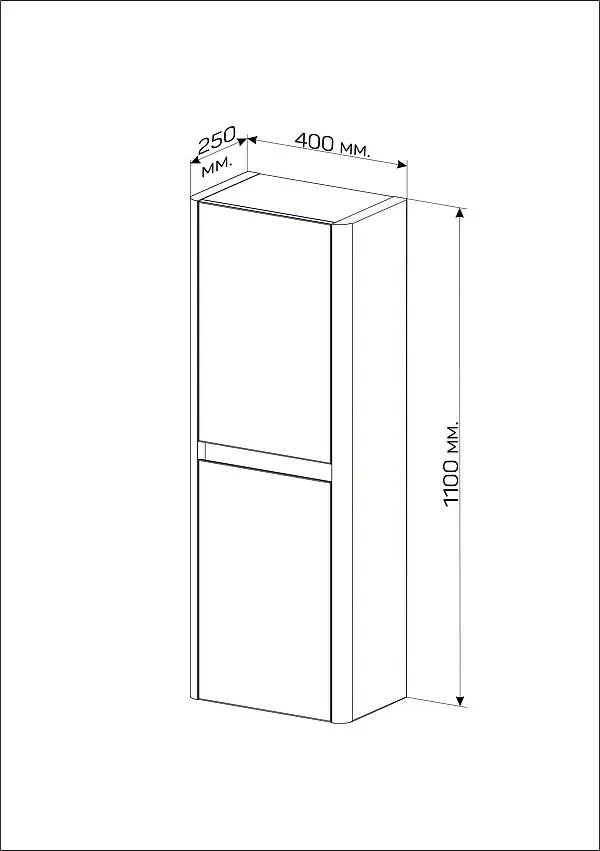Пенал Mona 40П (400х1100х250) 2д белый