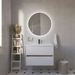 Тумба под раковину ВЕЛЛИ/Veil 80П (790х560х450) 2я белая аляска/дуб вотан