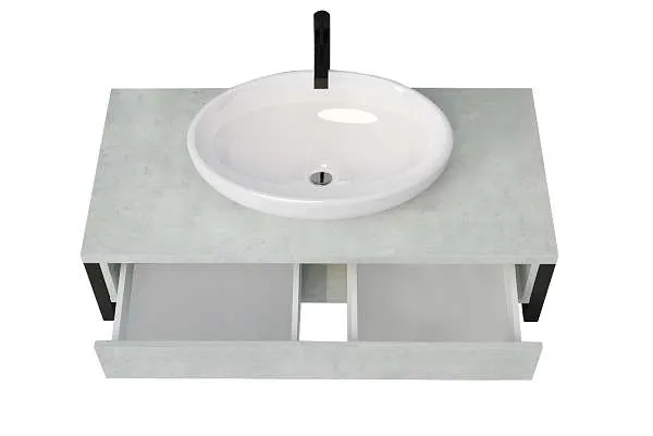 Тумба со столешницей GRUNGE LOFT 100П 1в.я Бетон светлый