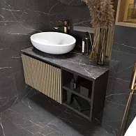 Тумба со столешницей РИТМ/Rail 90П 1я 2п серый керамогранит