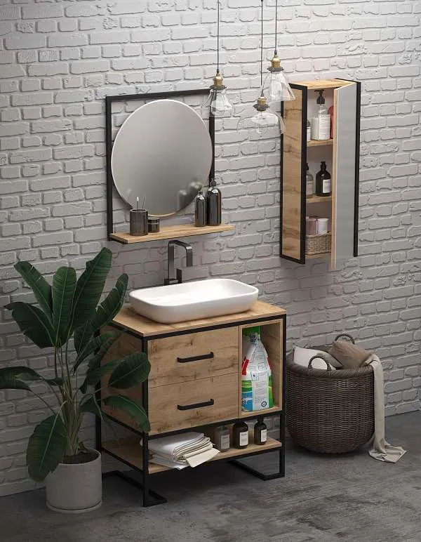 Пенал зеркальный GRUNGE LOFT 35П 1д