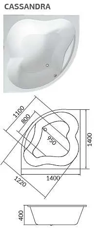 Ванна акриловая 1Marka CASSANDRA 140x140