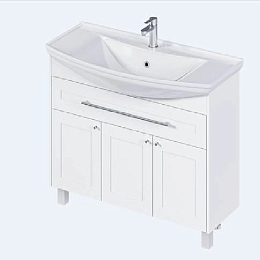 Тумба под раковину Lina Classic New 105Н 1в.я 3д Белый глянец