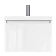 Тумба Aris mini 60П (600х440х450) 1я белая аляска/белый глянец раковина