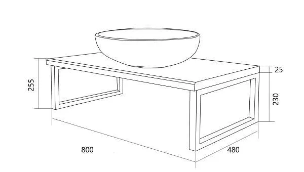 Столешница ГРАНЖ ЛОФТ/GRUNGE LOFT 80 бетон темно-серый