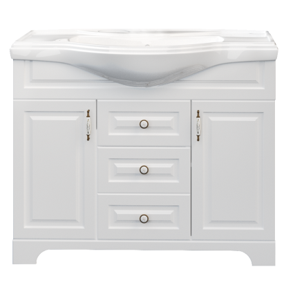 Тумба под раковину Прованс New 105Н 2в.я. 2д. Белый глянец