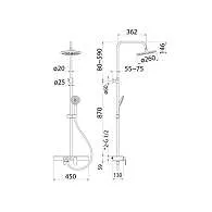 Душевая система IDDIS Shelfy с изливом белый/хром SHESB3Fi06