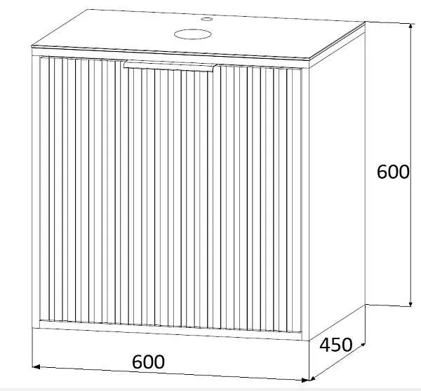 Тумба со столешницей ЭСТЕЛЬ/Estel 60П 1я белый