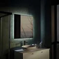 Зеркало Shape Strict (800х800х30) квадрат черный К01 LED датчик