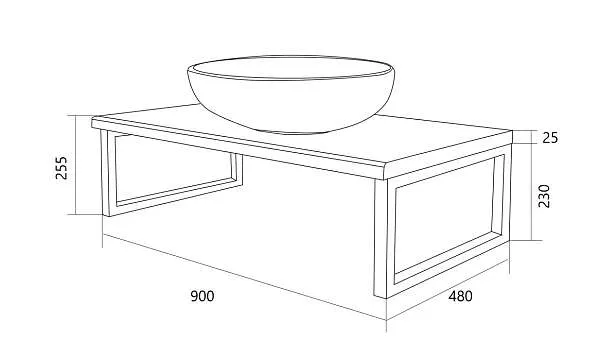 Столешница ГРАНЖ ЛОФТ/GRUNGE LOFT 90 дуб вотан