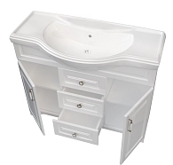 Тумба под раковину ПРОВАНС 80Н 2в.я. 2д. белый глянец