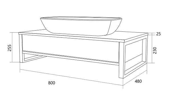 Тумба со столешницей GRUNGE LOFT 80П 1в.я Дуб Намибия