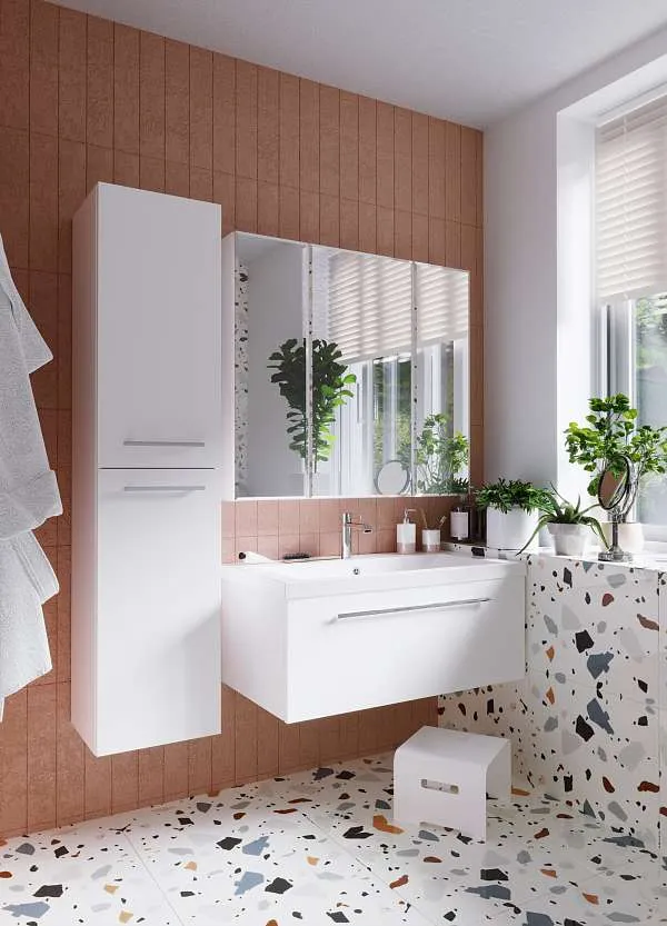 Тумба под раковину Соната 90П 1в.я. белый глянец